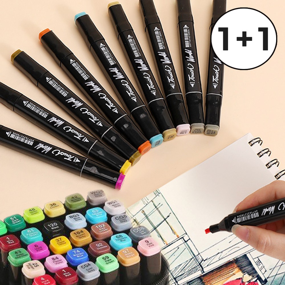 [5시건 당일배송] 1+1 파격할인 더블헤드 트윈마카펜 디자인 마카세트 유성 컬러마커 30색 전문가용, 6개, 30색 37,200원