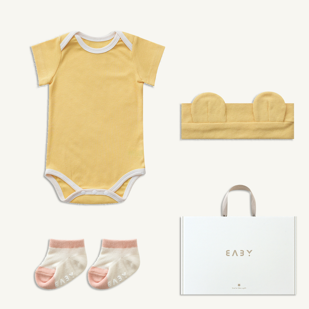 베이비앤아이 아동용 골지모달 바디슈트 + 베어헤어밴드 + 여름양말 세트 26,300원