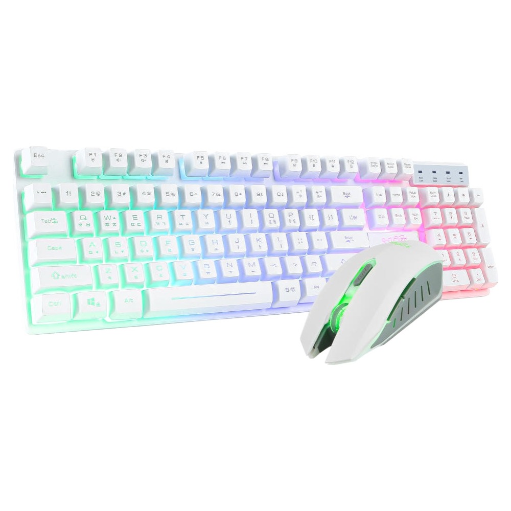 지클릭커 슈퍼히어로 RGB 게이밍 키보드 마우스 세트, GMK-220, 화이트, 일반형 19,310원
