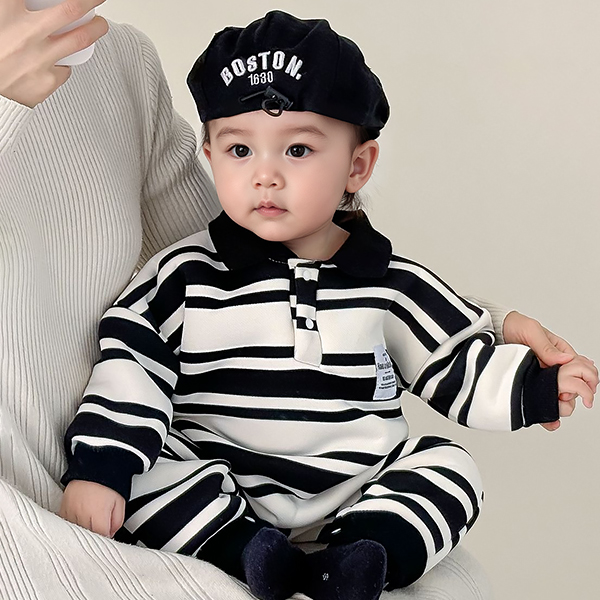 몽실이 모노 스트라이프 기모 우주복 아동 유아 남아 여아 겨울 외출복 점프슈트 39,900원