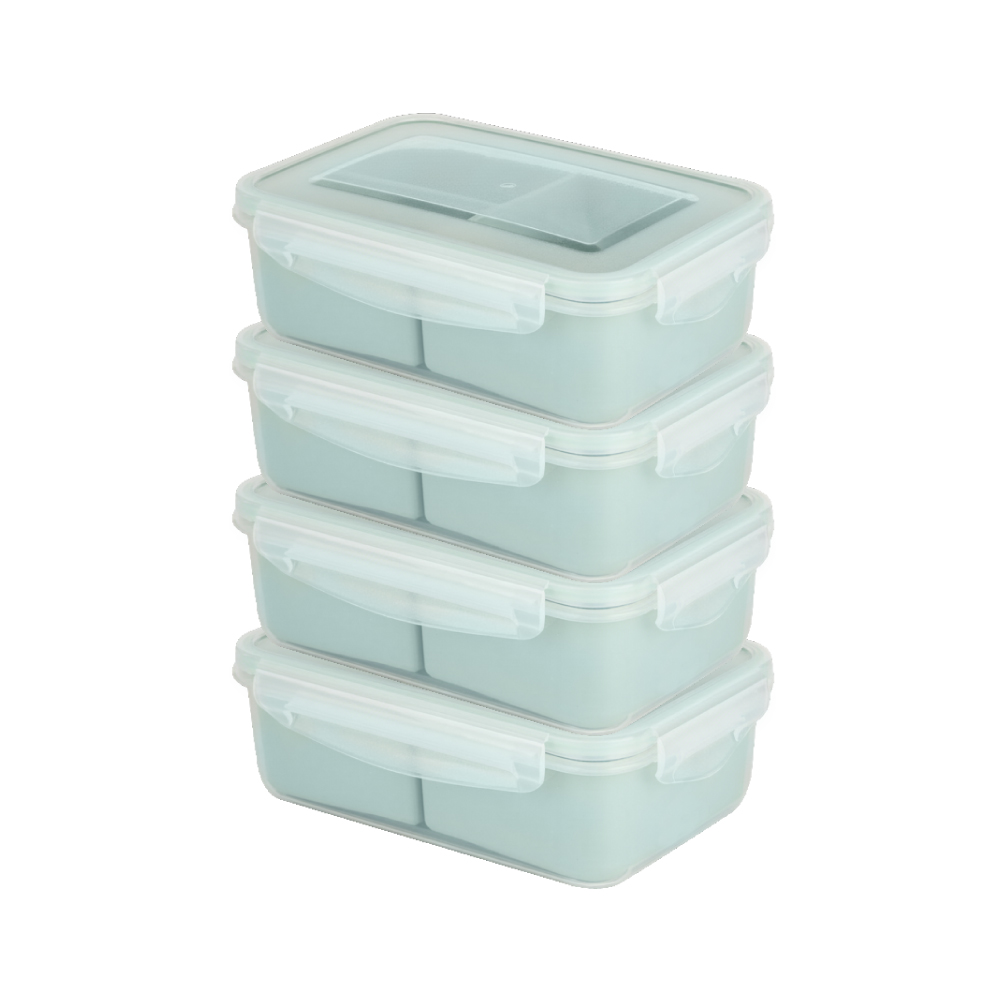 직장인 도시락통 밀프랩 나눔반찬통 3칸 1.5L, 4개, 하늘 13,900원