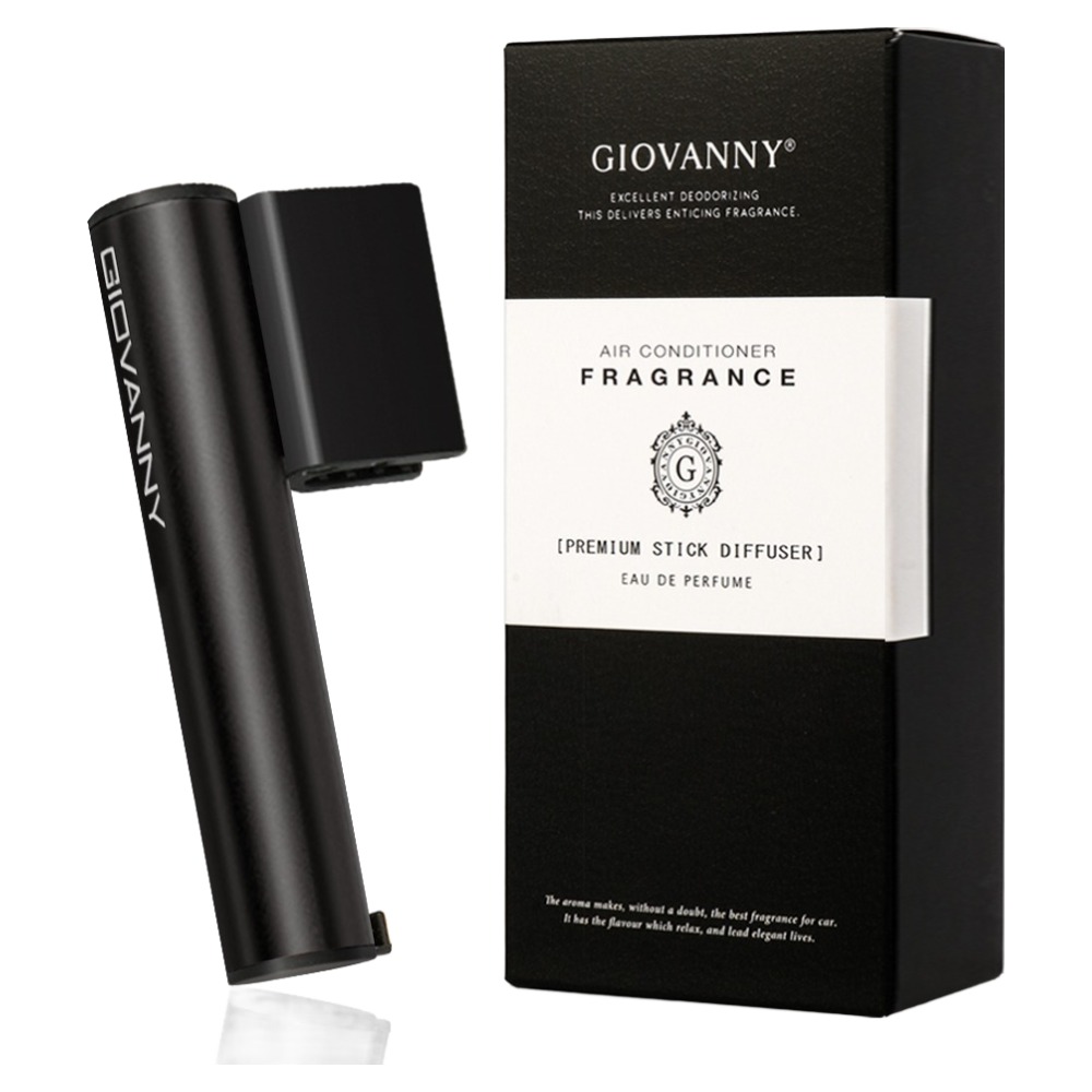 GIOVANNY 파워스틱 하프타입 차량용 방향제 케이스 1p + 리필 5g 2p, 매트 블랙(블랙체리), 1세트 9,900원