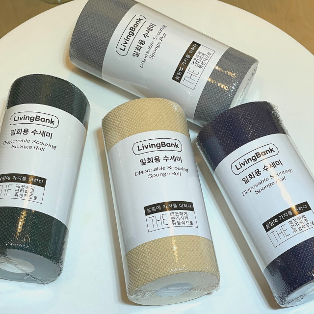 살림뱅크 일회용 수세미 대용량 60매*4롤 기름기제거 탄탄함 캠핑겸용 3,500원