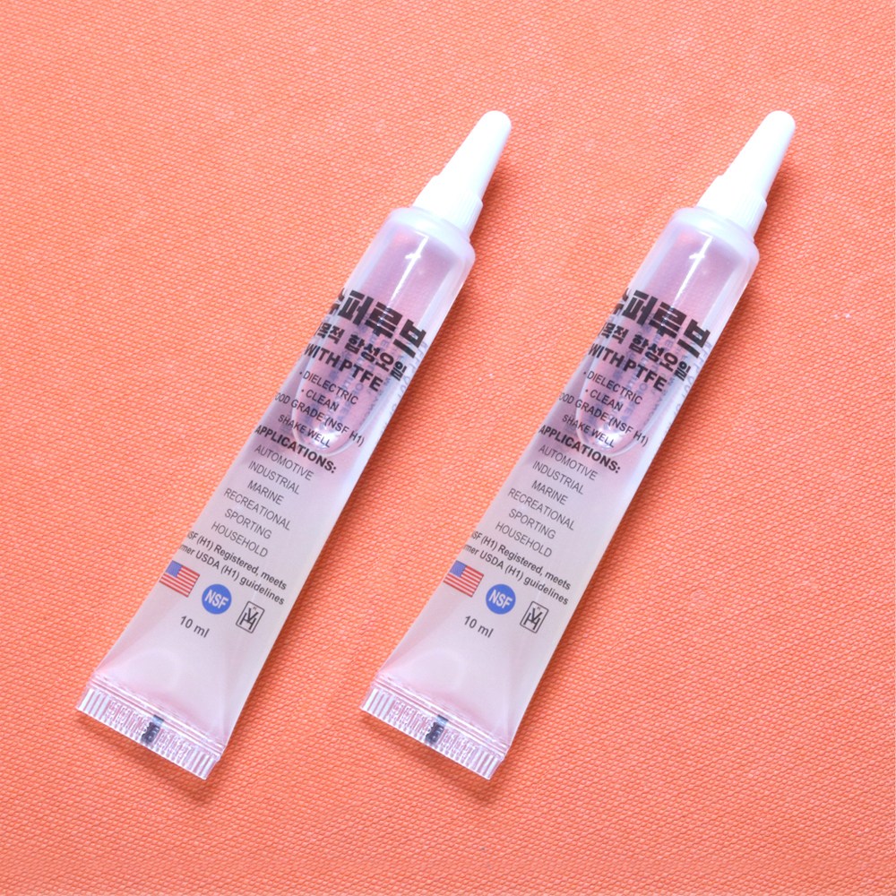 슈퍼루브 다목적 합성 오일 10ml 튜브형 소형 액상 오일타입 2개 세트 위생장갑 포함 미국산 미제 키보드 커피머신 식품용 식용 윤활제 방청 고온 내열 8,870원