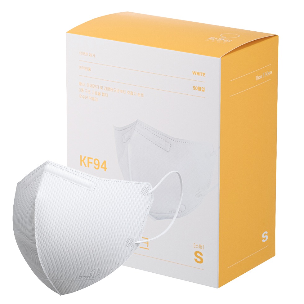 맘편히마스크 새부리형 마스크 소형 KF94, 50개입, 1개, 화이트 13,400원