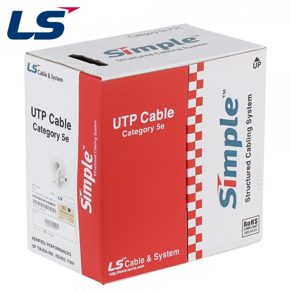 LS전선 CAT.5E UTP 박스 제작형 랜 케이블 300m (CMR/단선/그레이), 1개, CMR 난연등급 300m 143,000원