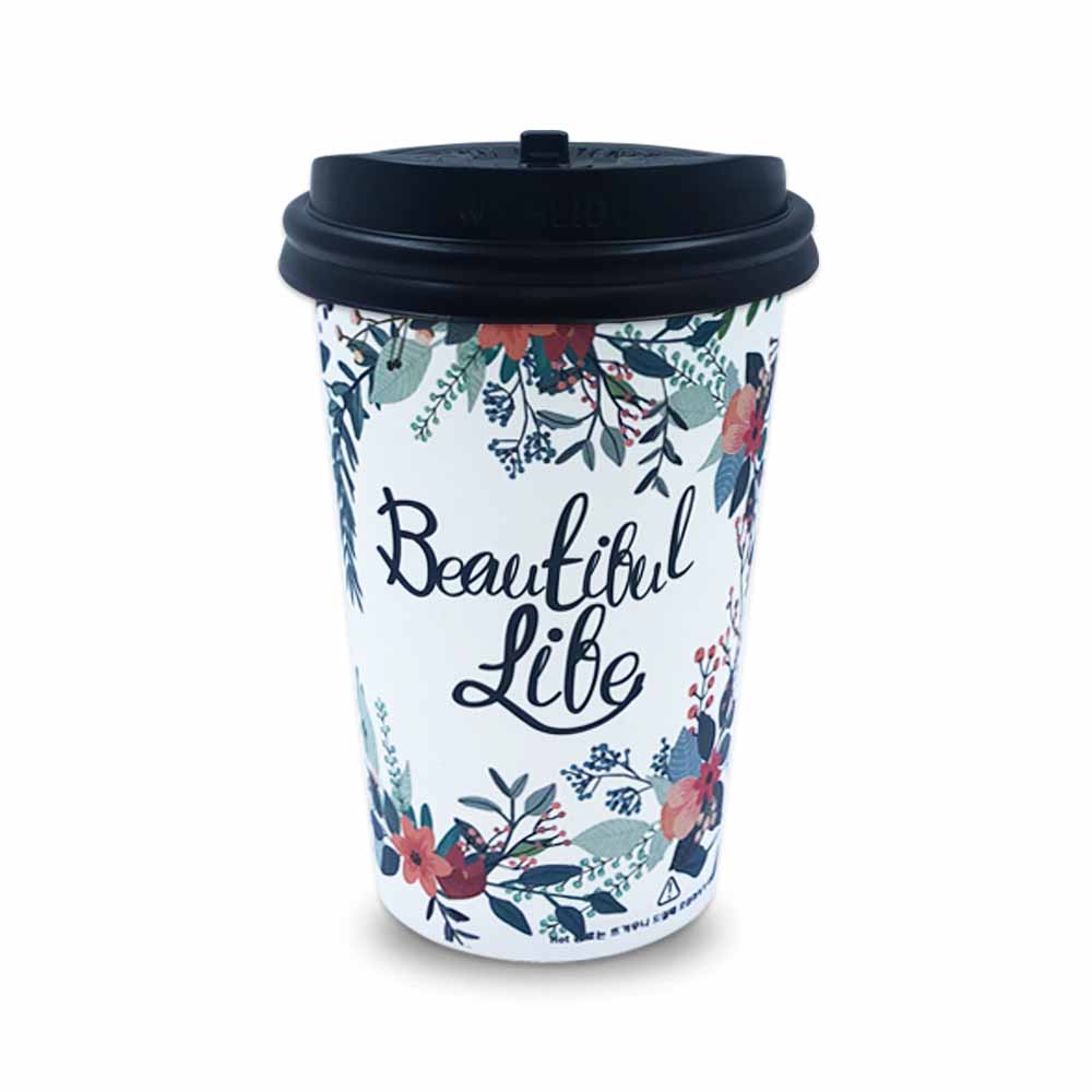 투고팩 플라워 종이컵 380ml + 개폐형뚜껑 14,600원