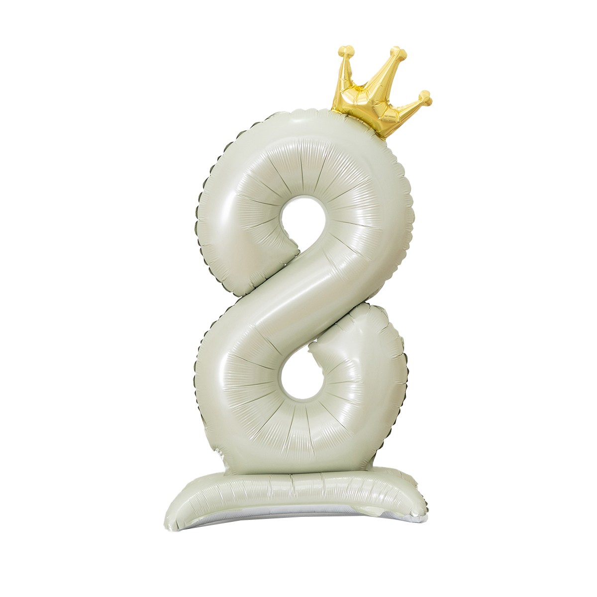 올리브파티 생일 스탠딩 왕관 은박 숫자 풍선 베이지 7,900원