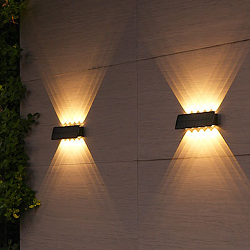 HK.sell 플루 태양열 벽등 10구 가든 벽부등, 블랙 19,120원