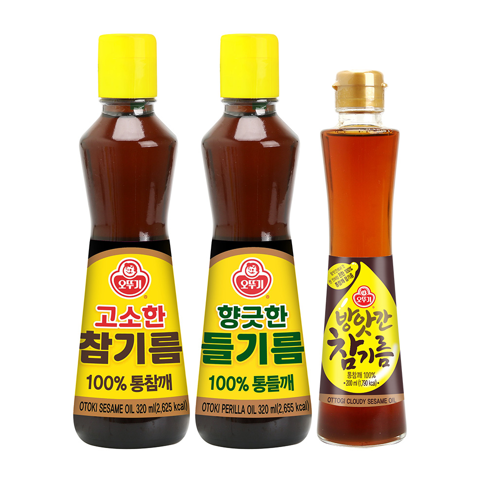 오뚜기 고소한 참기름 320ml+방앗간 참기름 200ml+향긋한 들기름 320ml, 1세트, 840ml 27,500원