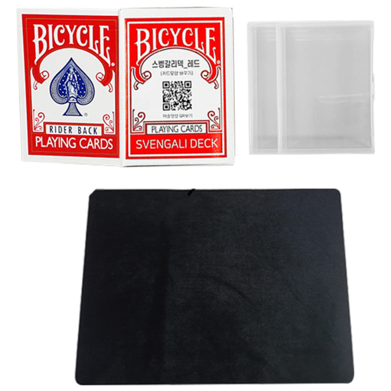 바이시클 정품 마술카드 1덱 + 스벵갈리 1덱 + 고급카드패드 + 카드케이스 USPCC 808버전 카드케이스, 옵션1.레드, 1개 23,800원
