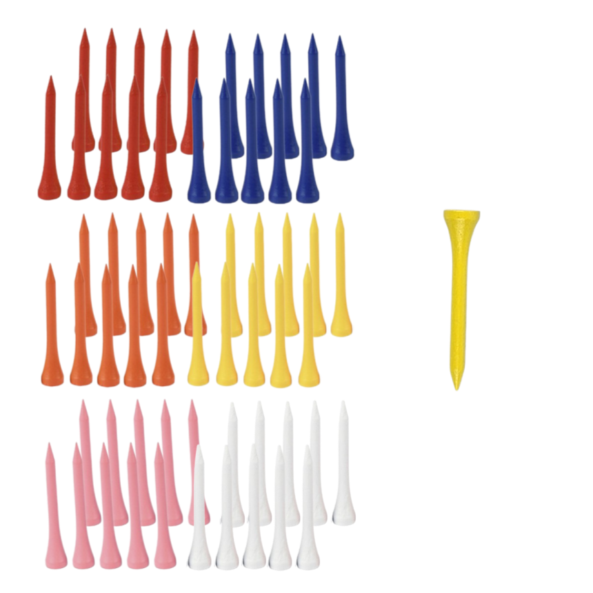 골프티 나무티 칼라티 60개세트 35 42 54 70 83mm 우드티 땅콩티 캐디티, 미들티 54mm, 1개 10,400원