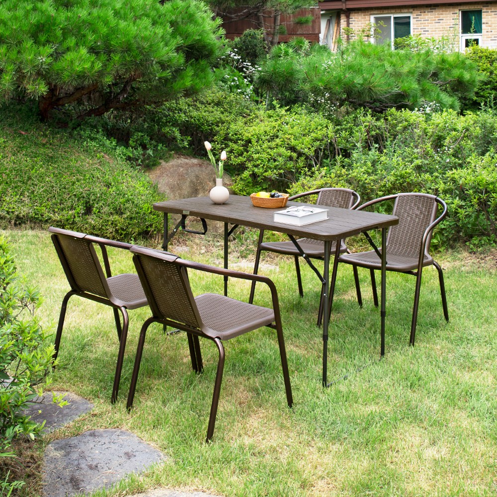 아르망 1200 2단 유로49번 의자 4개 야외 테이블 세트 160,000원