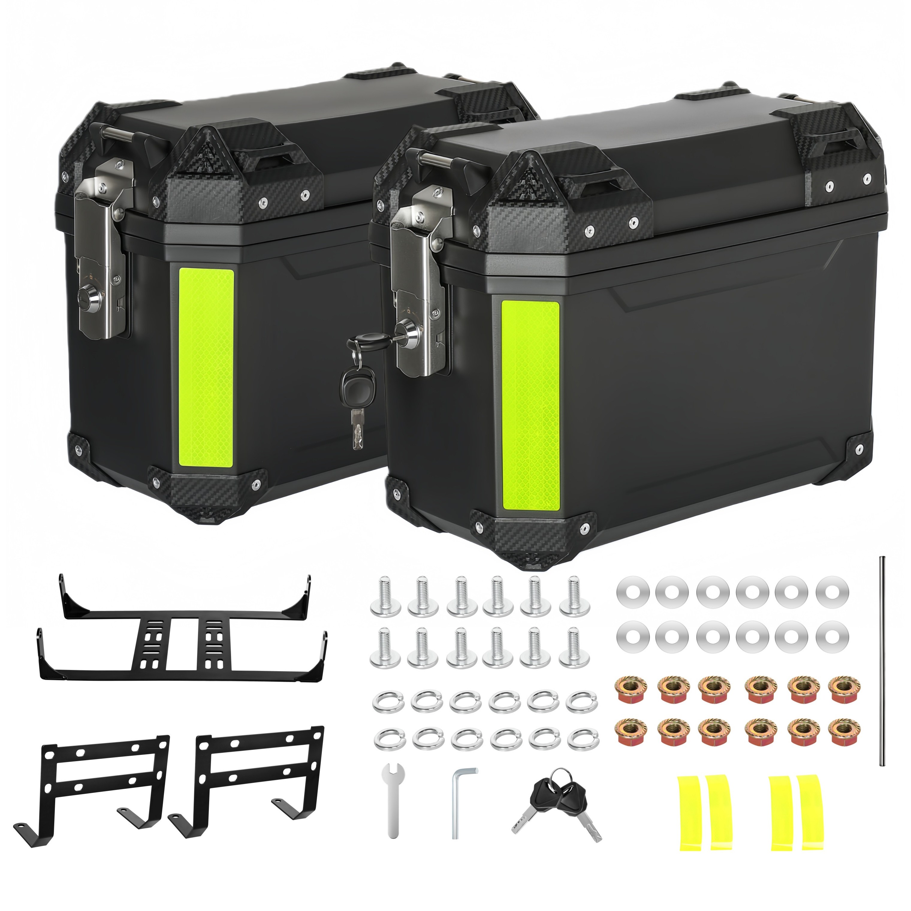 서치잇 오토바이 사이드 케이스 30L 대용량 방수 방진 오토바이 사이드 케이스 진동 감속 양측 탑박스 라이딩 모터싸이클 여행용 탑박스, 블랙 95,000원