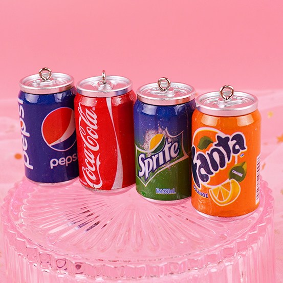 [이브닝메종] 미니어처 탄산음료 캔음료 모형 고리 펜던트 4종 800원