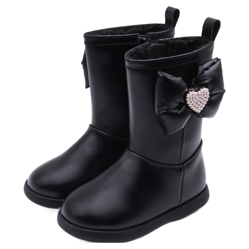 키펀트 하트 리본 퍼 미들 부츠 WE-10 49,900원