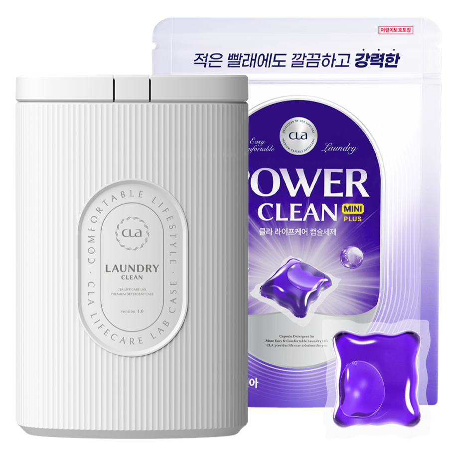 클라 파워클린 미니 실내건조 캡슐 세제 화이트 케이스 본품 + 리필팩 100입 세트 (총200입), 1세트 25,800원