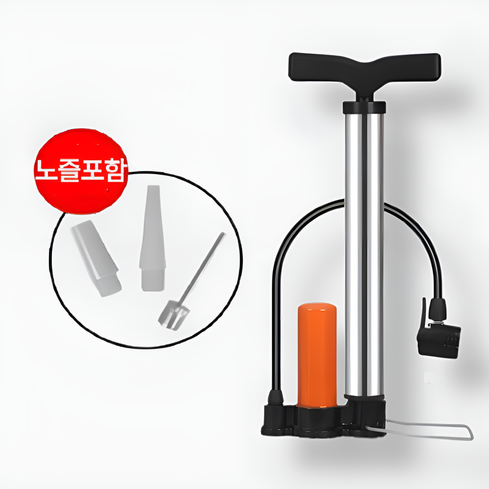 주앙이 휴대용 강력한고압 자전거 공기펌프, 1개, 실버, 현재가 9,100원