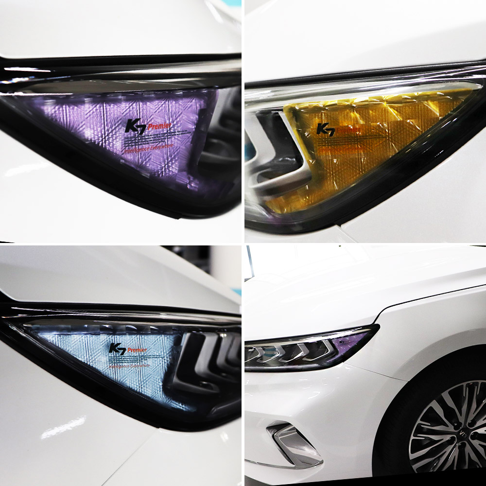 [비브랜드]와이앤유 레터링 포인트 헤드라이트 캣츠아이 리플렉터 필름 기스방지 보호필름 K7프리미어 호환, 퍼플, 1개 12,000원