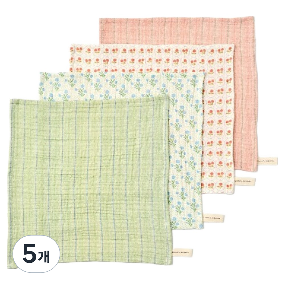 모던하우스 ON L 순면 멀티 거즈행주 다람쥐 플라워 4종 세트, 5개 64,500원