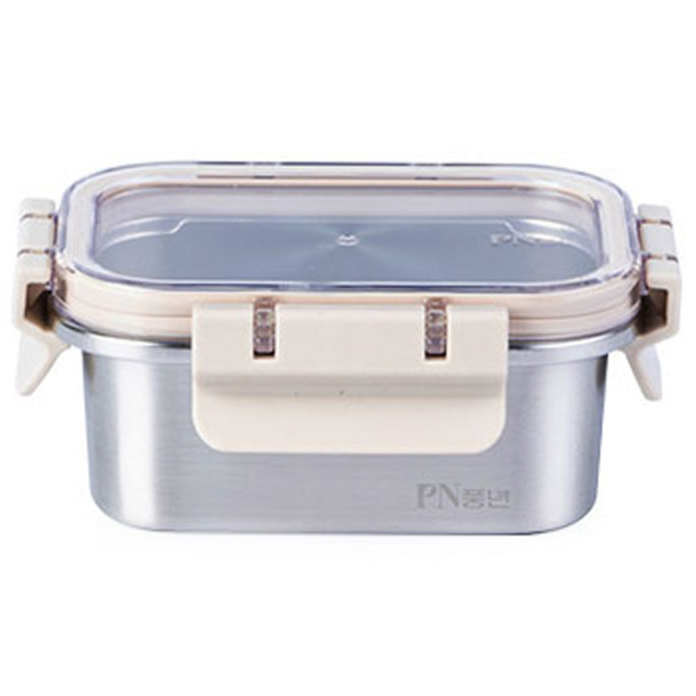 PN풍년 피엔락 스텐 직사각 밀폐용기 반찬통 400ml 전자레인지 식기세척기 사용가능, 단일상품, 1개, 현재가 14,000원