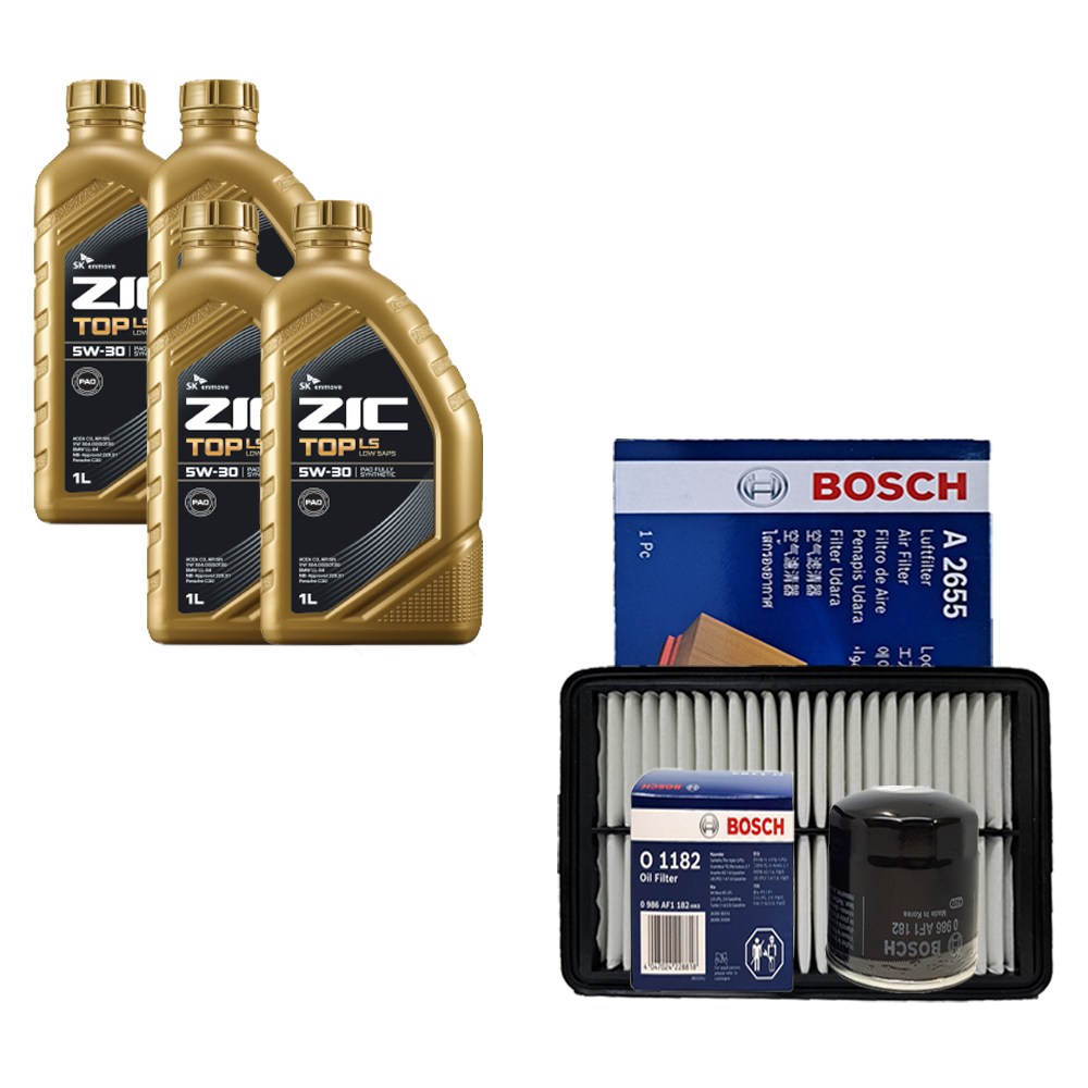 아반떼AD 1.6 가솔린 지크 탑 LS 5W30 4L 엔진오일 필터 세트 1182-2655 102,000원