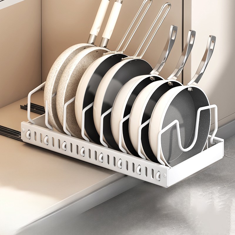 Equator 슬라이딩선반 후라이팬 정리대 수납 선반 다용도 정리대, 화이트, 1개, 1단 14,900원