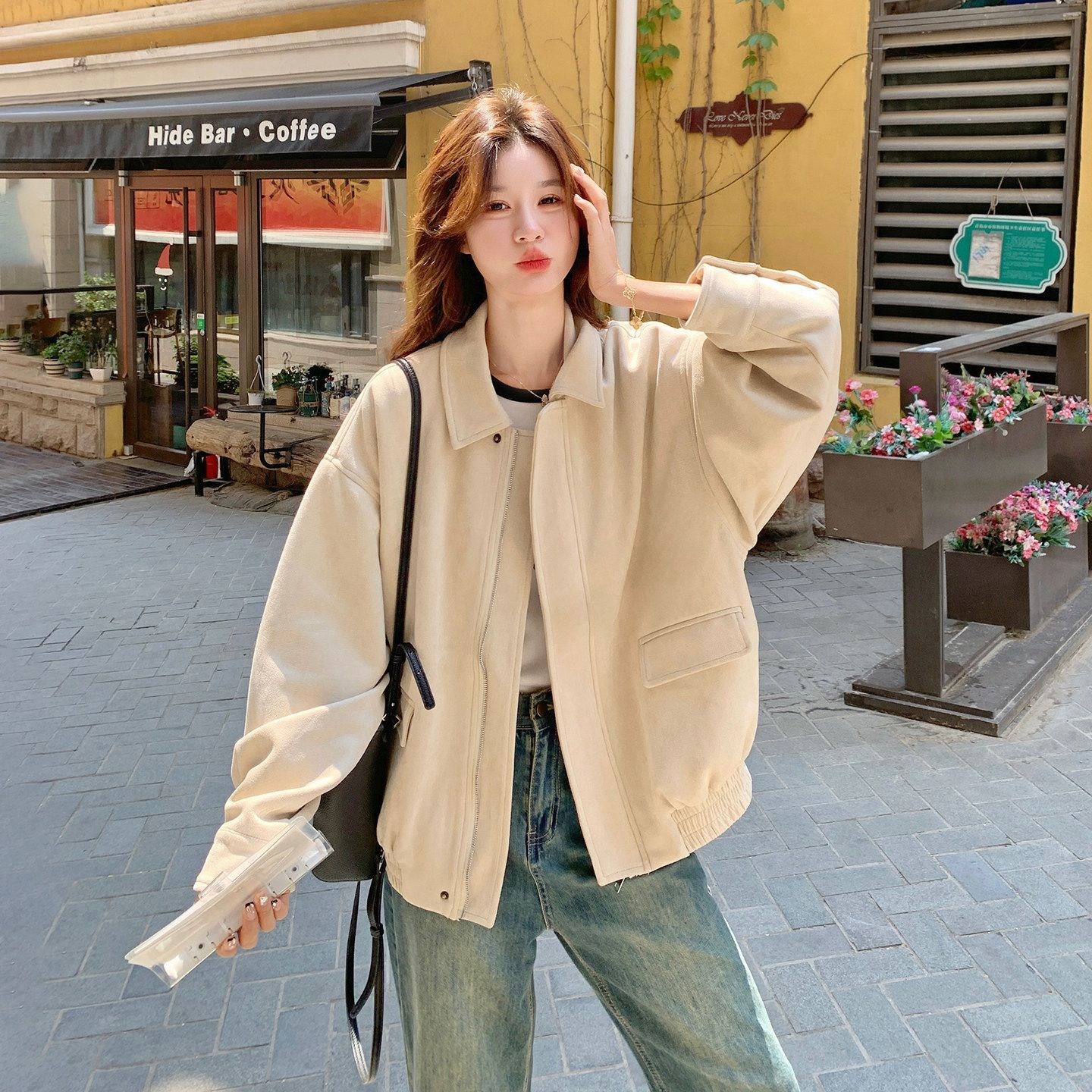 녕동 여성 봄가을 자켓 카라넥 캐주얼 심플 데일리 집업 카고 점퍼 38,600원