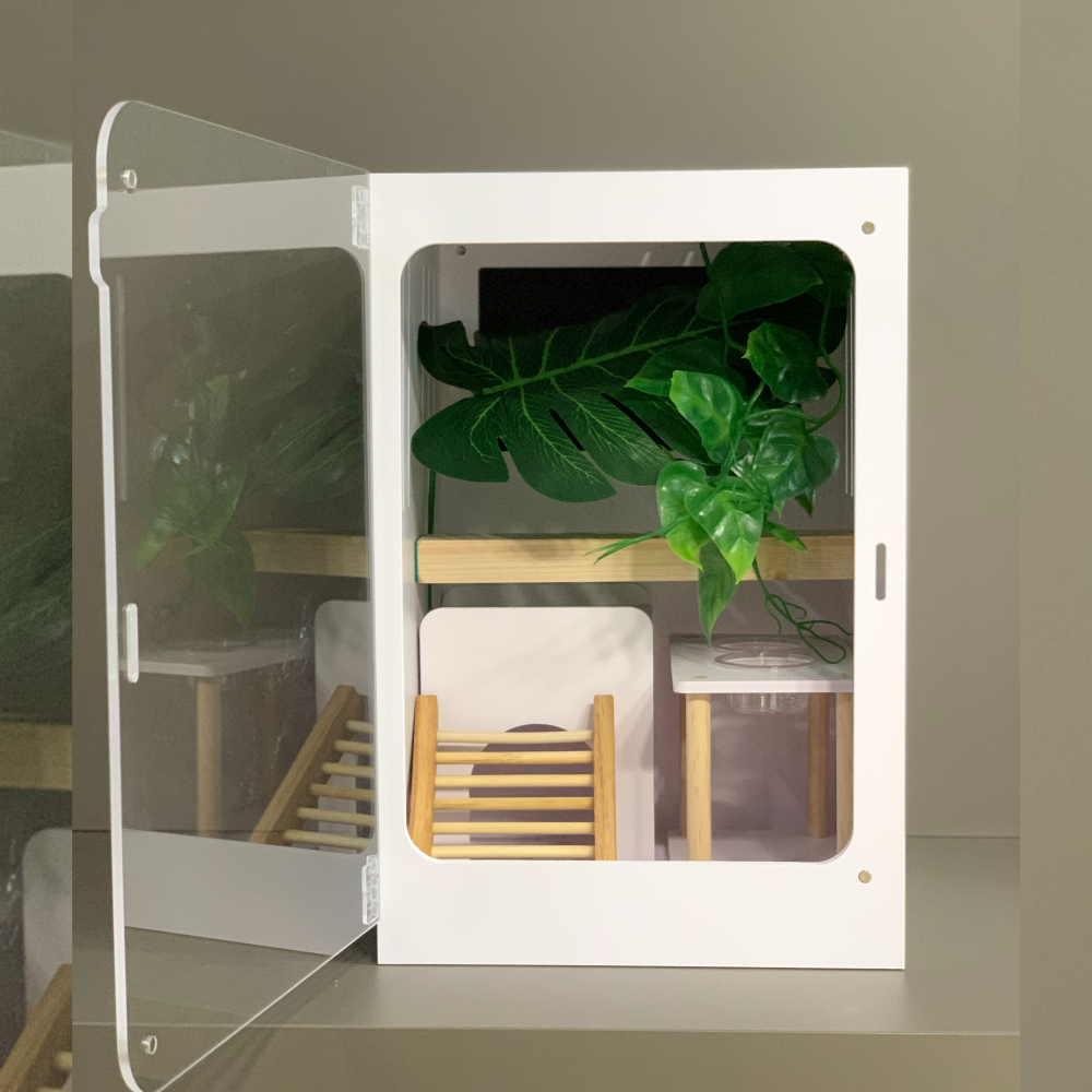 크레스티드게코 포맥스 사육장 집 202030 사이즈 2color 화이트 블랙 아크릴문버전, 화이트, 1개 31,900원