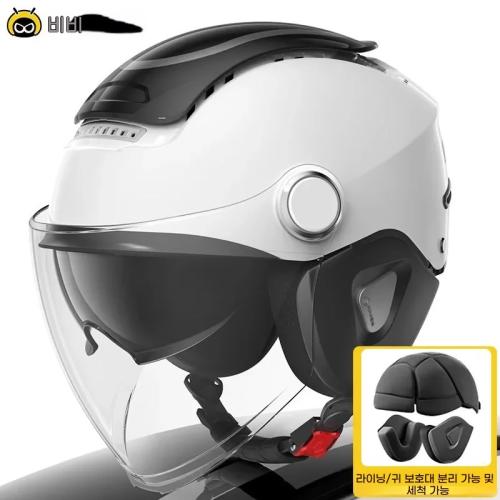 스쿠터 전기자전거 겸용 헬멧 여름통기성 BIBEE 남녀공용 전기 자전거 오토바이 따뜻한 34 오픈 페이스 듀얼 렌즈 제트 하프 겨울 88,880원