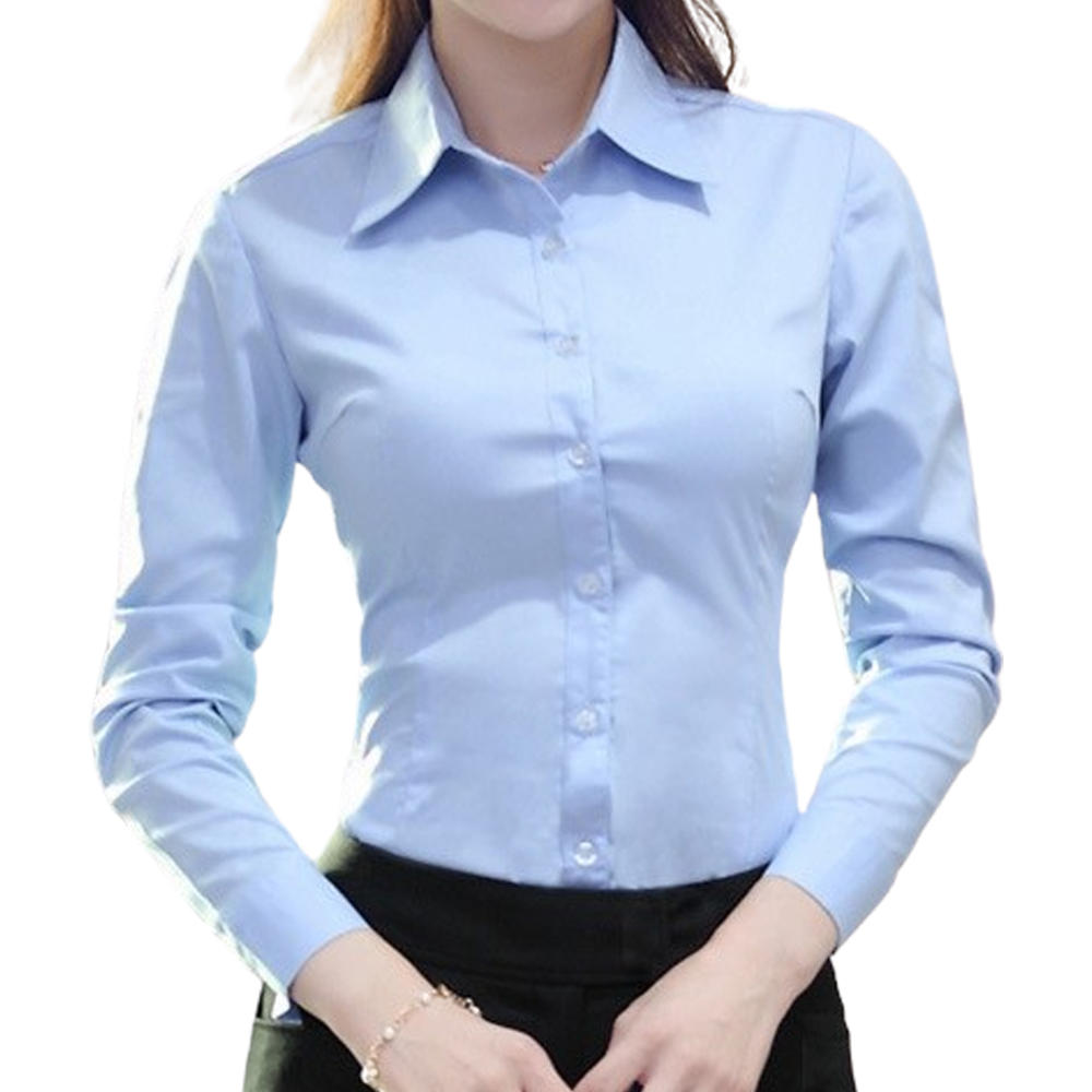 여성 슬림핏 셔츠 링클프리 화이트 블랙 스카이 핑크 셔츠 14,900원