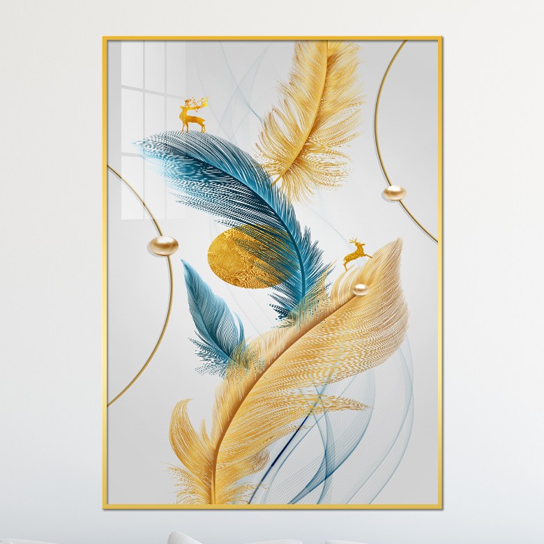 아트블루 행운을 가져다 주는 풍수 북유럽풍 기하학 깃털 인테리어 소품 그림 액자, 4_기하학 깃털_E 67,900원