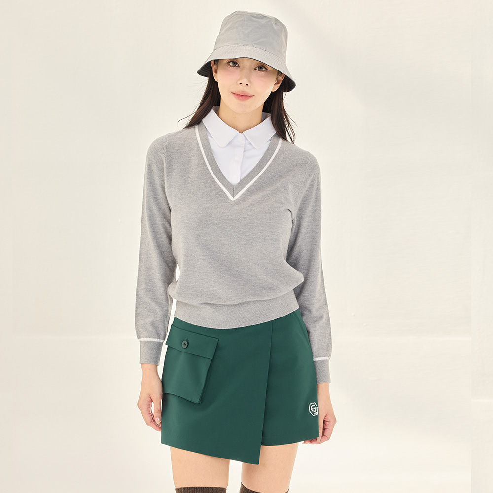 제이투제이 여성골프웨어 셔츠 일체형 니트티 72,500원