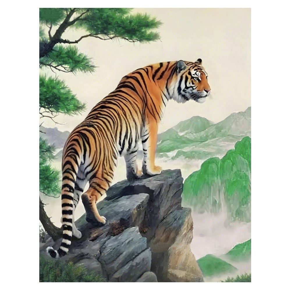 호우맘 액자 캔버스형 보석십자수 DIY 키트 40 x 50 cm, 1개, HM-137 호랑이 20,250원