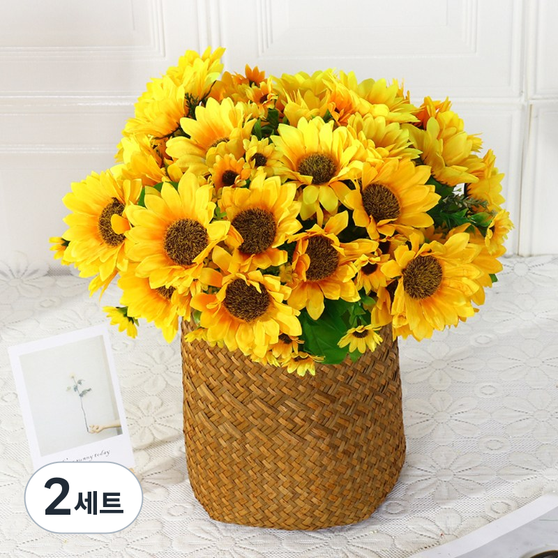 레디박스 조화 골드 해바라기 꽃 26송이, 옐로우, 2개 18,850원