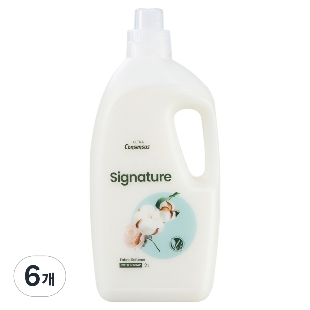 컨센서스 울트라 시그니처 농축형 섬유유연제 코튼비누향 본품, 2L, 6개 59,700원