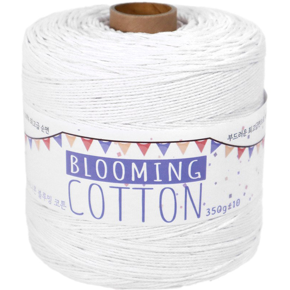 털실나라 미니콘 블루밍 코튼 18합 코마면사 뜨개실 350g, 10 화이트, 1개 14,900원