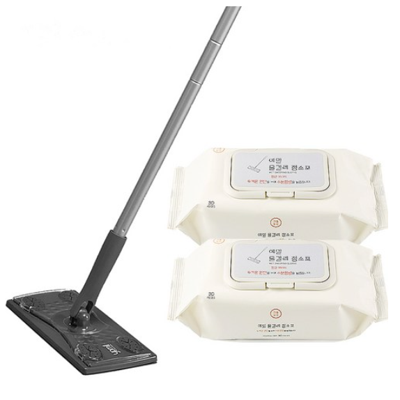예밀 양면 물걸레 청소포 70g 30매 x 2팩 + 밀대걸레 세트 88,500원