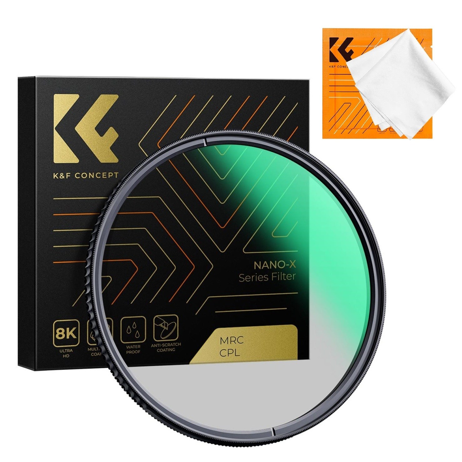 K&F Concept 58mm NANO-X 슬림 MRC CPL 필터 (렌즈크리너융)  8K AGC Japan Glass Slim CPL Filter + Cloth 33,900원