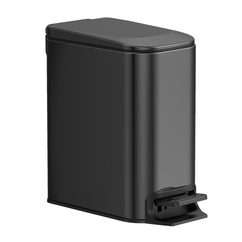 거실 침실 6리터쓰레기통 스텐휴지통뚜껑 욕실 쓰레기통 있는 주방 작은 쓰레기통 개 방지 쓰레기통 인테리어 쓰레기통 슬림 무소음 페달 휴지통, 검은색 티타늄 26,560원