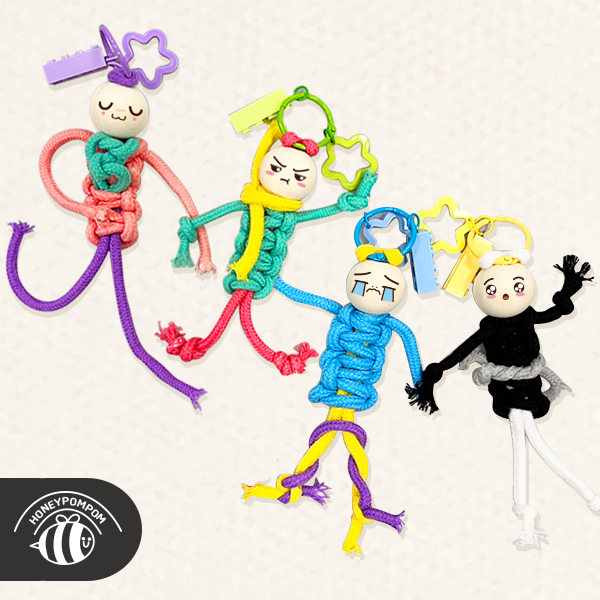 허니폼폼 걱정인형 매듭인형 만들기 마크라메 키링 4종, 1개 11,000원