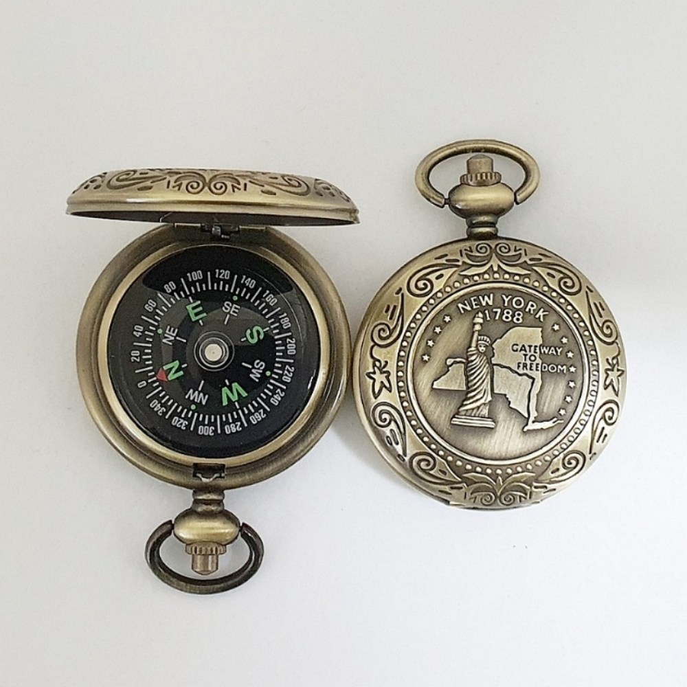 엔틱 레트로 휴대용 나침판 자유여신상 등산 캠핑 나침반 23,000원