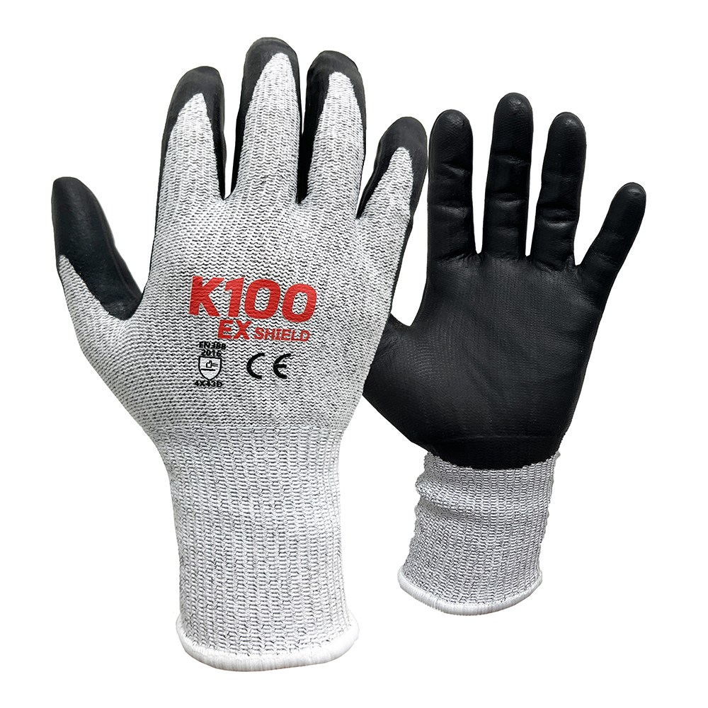 NBR폼 베임방지장갑 절단방지장갑 K100 EX-SHIELD 이엑스쉴드 1묶음 10켤레, 멜란지그레이, 10개 32,000원