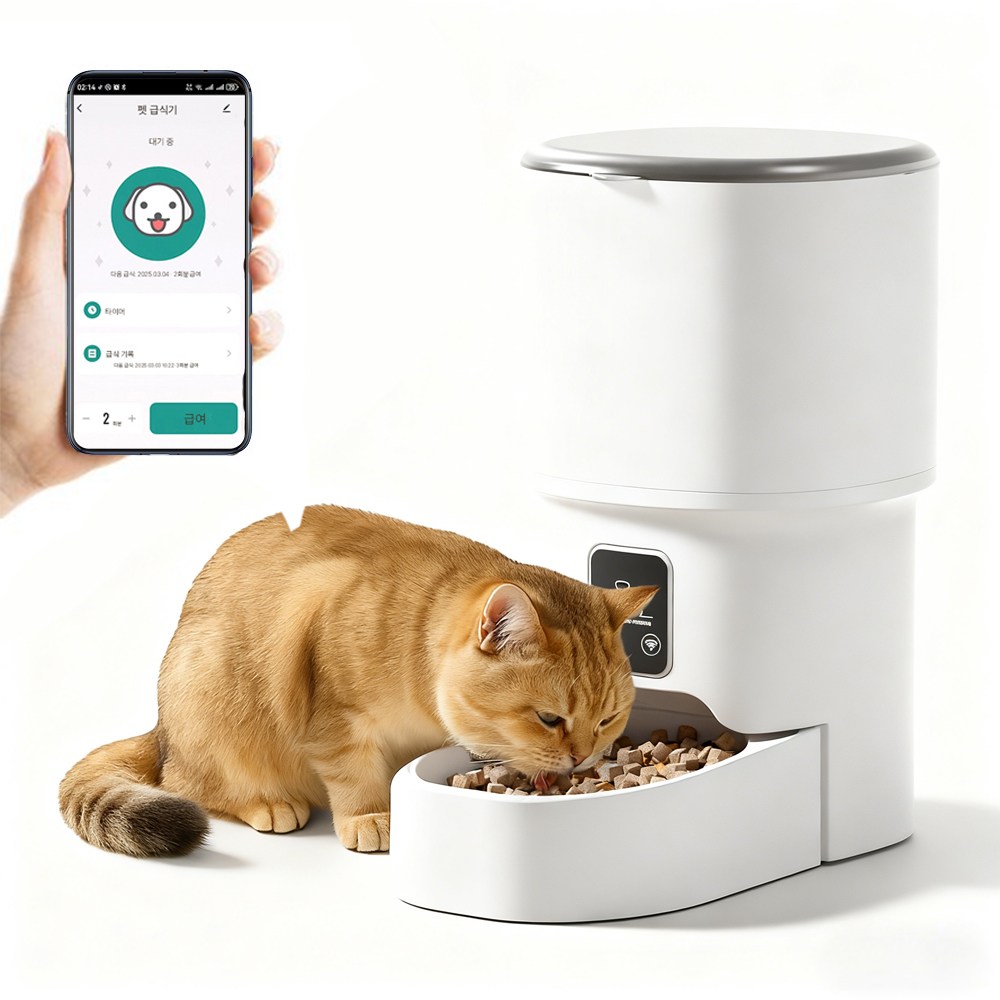 JcOuni 대용량  와이파이 제어 저소음 설계 강아지 고양이반려동물 자동 급식기 39,700원