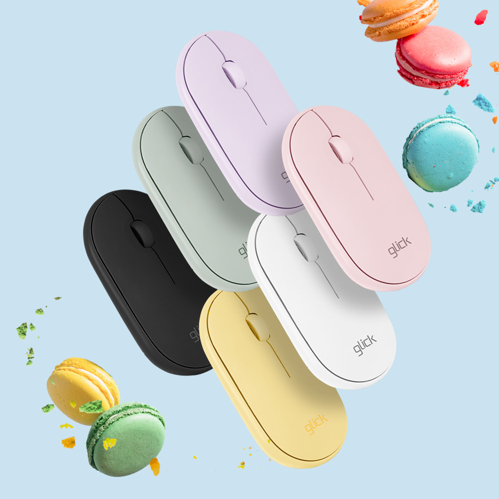 지클릭커 오피스프로 움직이는 마카롱 무소음 블루투스 무선 마우스 핑크 11,900원