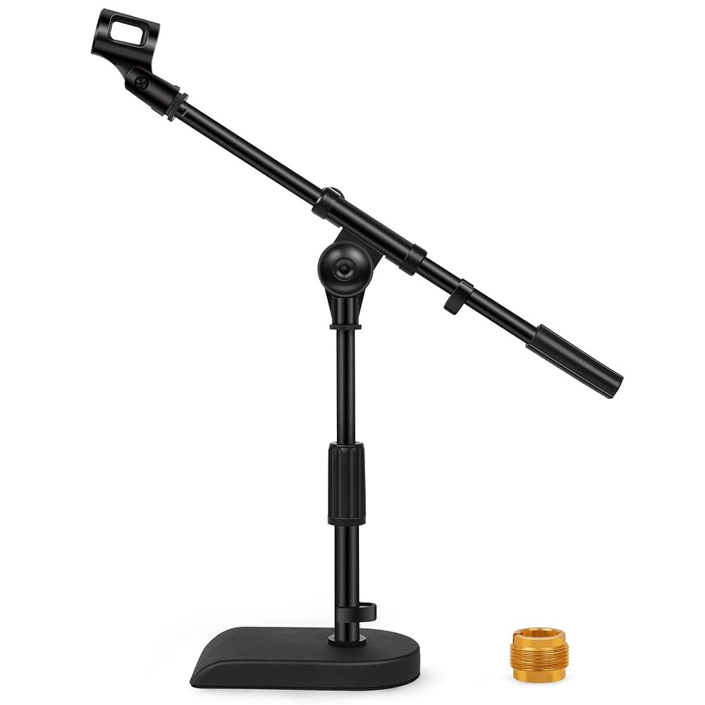 이노기어 조절식 책상 마이크 스탠드 소프트 그립 트위스트 클러치가 있는 가중 베이스 붐 암 38 및 58 블루 예티와 스노우볼 킥 드럼 기타 앰프 블랙을 위한 스레드 마운트 124,900원