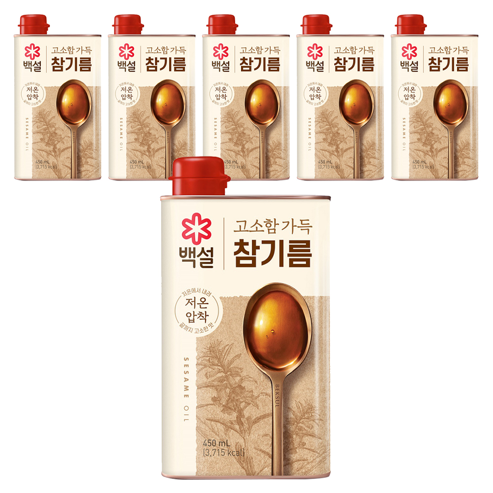 백설 고소함 가득 참기름, 450ml, 6개 30,980원