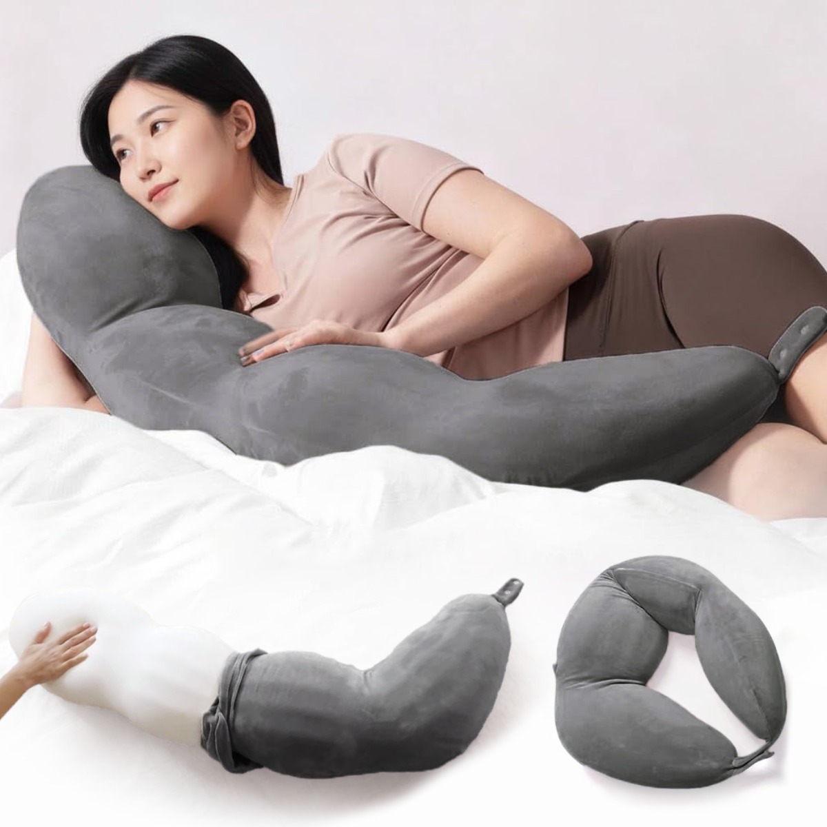 텍스스테드고밀도 일체형 메모리폼 바이오닉 바디필로우 긴베개, 그레이 42,320원