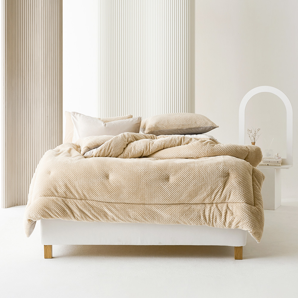 라뽐므 코지 와플 극세사 자가발열 차렵이불 세트 22,800원