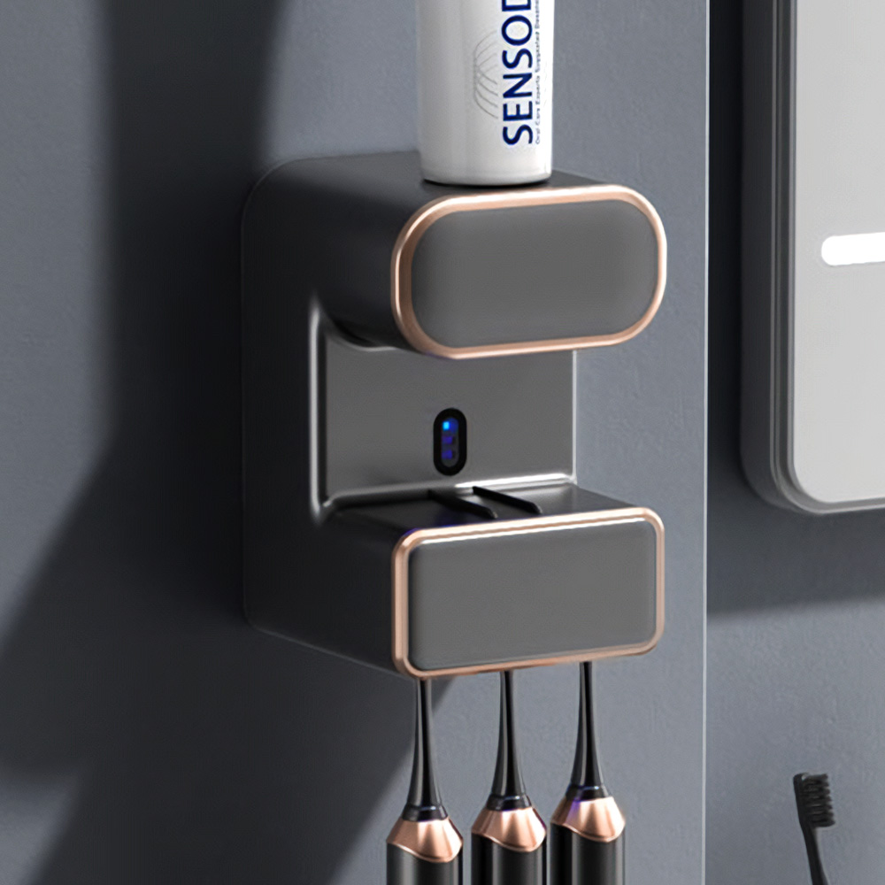 자동센서 치약 디스펜서 겸 UVC 칫솔살균기(블랙), 상세 참조, 상세페이지 참조 40,940원